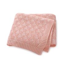 Cobertor celular de algodão Neiwech para bebês, tricotado, berço, berçário, cobertores de recepção para menino recém-nascido, 40 x 30 polegadas, rosa