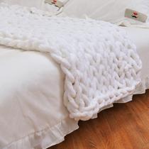 Cobertor Chunky Knit MocaDNG 102x152 cm tricotado à mão branco