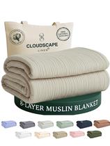 Cobertor CLOUDSCAPE LINEN de Algodão Muselina 8 Camadas King 234x274 cm Cobertor CLOUDSCAPE LINEN de Algodão Muselina 8 Camadas King 234x274 cm