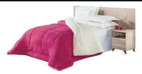 Cobertor Coberdron Pink Queen Mantinha C/Sherppa Tipo Pele De Carneiro 2,40m x 2,20m
