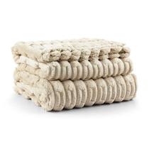 Cobertor Coberta Polar Queen 2,40x2,20 Manta Ultrasoft Alto Relevo Extra Macia Almond Bege