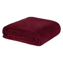 Cobertor Coberta Soft Touch Queen Mantinha Fleece - Vinho - Casa Scarpa