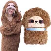 Cobertor com capuz Evovee Sloth para adultos e crianças 130x150cm