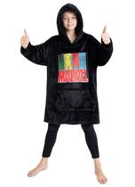 Cobertor com Capuz Infantil Marvel Avengers Pantera Negra em Fleece Cobertor com Capuz Infantil Marvel Avengers Pantera Negra em Fleece