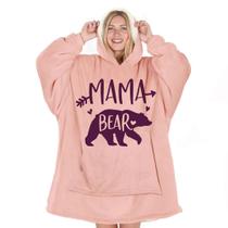 Cobertor com capuz Warmstorey Mama Bear rosa 185x120cm Cobertor com capuz Warmstorey Mama Bear rosa 185x120cm