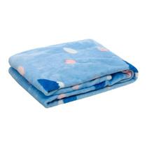Cobertor com estampa de flores - azul