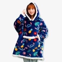 Cobertor Com Mangas Disney Stitch Original Zona Criativa Hoodie Moletom Sherpa