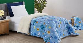 Cobertor Com Manta Edredom P/Cama de Solteiro Kids Estampado