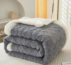 Cobertor Com Sherpa Aveludado Dupla Face Luxuoso 2,20x1,90