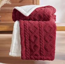 Cobertor Com Sherpa Aveludado Dupla Face Luxuoso 2,20x1,90