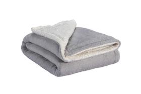 Cobertor com Sherpa - Cinza Médio