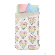 Cobertor com Sherpa Corações Estampado Infantil Solteiro Lepper