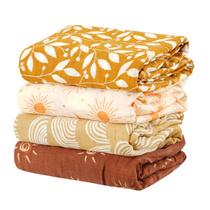Cobertor CoolaPeach, conjunto de 4 faixas de musselina, 120 x 110 cm, amarelo Cobertor CoolaPeach, conjunto de 4 faixas de musselina, 120 x 110 cm, amarelo