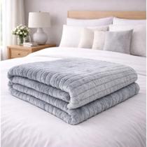 Cobertor Corttex Luster Casal Cinza 180x220cm Poliéster Macio