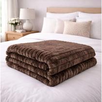 Cobertor Corttex Luster Casal Marrom 180x220cm Poliéster Extra Macio Antialérgico
