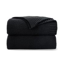 Cobertor CozeCube 152x203 cm Soft Cozy Cable Knit Black Cobertor CozeCube 152x203 cm Soft Cozy Cable Knit Black