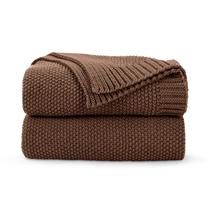 Cobertor CozeCube Brown Cable Knit 127x152 cm, quente e leve