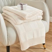 Cobertor CozeCube Knit Throw Cream White Check 127x152cm
