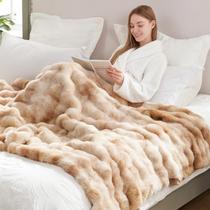 Cobertor Cozy Bliss Faux Fur Bubble 150x200cm bege