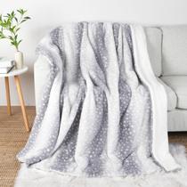 Cobertor Cozy Bliss Faux Fur, cinza, 127 x 152 cm, macio e quente