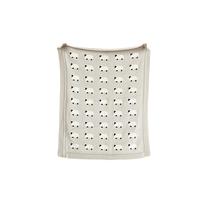 Cobertor Creative Co-Op Grey Cotton Knit Sheep Design