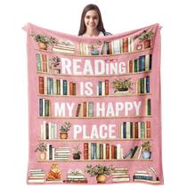 Cobertor CUJUYO 150x125cm de flanela macia, presente para amantes de livros