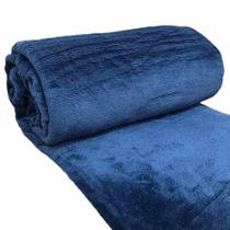 Cobertor Day Manta Aveludada Microfibra Casal Padrão 01 Peça - Azul Marinho