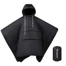 Cobertor de acampamento Poncho KingCamp reversível à prova de vento preto Cobertor de acampamento Poncho KingCamp reversível à prova de vento preto