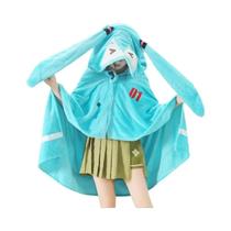 Cobertor De Ar Condicionado Kawaii Hatsune Miku Com Capuz 160x90cm, Manta Macia E Quente Para Cobertor De Ar Condicionado Kawaii Hatsune Miku Com Capuz 160x90cm, Manta Macia E Quente Para