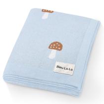 Cobertor de bebê Bleu La La Mushroom 89x79 cm Algodão Azul