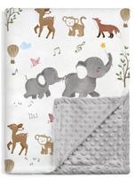 Cobertor de bebê BOPRIO 76x102cm Soft Minky Woodland Design Cobertor de bebê BOPRIO 76x102cm Soft Minky Woodland Design