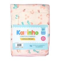 Cobertor De Bebê Com Viés 1,10mx90cm Karinho - Borboletas Cobertor De Bebê Com Viés 1,10mx90cm Karinho - Borboletas