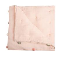 Cobertor de bebê Crane Baby Soft Cotton Pom Pom 90x90cm rosa claro Cobertor de bebê Crane Baby Soft Cotton Pom Pom 90x90cm rosa claro