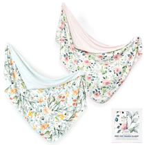 Cobertor de bebê GRSSDER 86 x 112 cm, camada dupla, malha de jérsei, pacote com 2 unidades