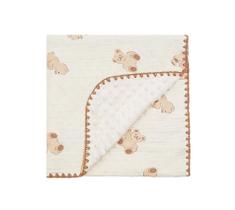 Cobertor de bebê HomeyHues 102 x 102 cm com padrão de urso macio de algodão Cobertor de bebê HomeyHues 102 x 102 cm com padrão de urso macio de algodão