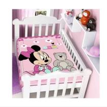 Cobertor de Bebe Infantil Raschel Plus Disney Minnie e Mickey Macio