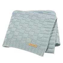 Cobertor de bebê LAWKUL 102x76cm, cabo macio, tricotado em azul