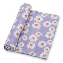 Cobertor de bebê LollyBanks 120x120cm 100% algodão Muslin Daisy