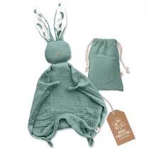 Cobertor de bebê Mikito Muslin Bunny 30x30cm de algodão orgânico