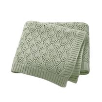 Cobertor de bebê Neiwech 100x80 cm de algodão tricotado verde