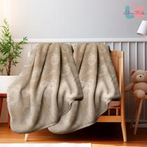 Cobertor de Bebê Pelo Alto Relevo Urso Bege