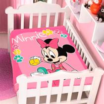 Cobertor de bebê raschel plus disney minnie brincando feminino jolitex ref:k8.1955008 90x1,10