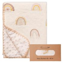 Cobertor de bebê ROCCED pontilhado de dupla camada de algodão musselina 100%