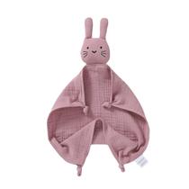 Cobertor de bebê rosa Bunny Lovey okdiy 30x30 cm de algodão orgânico