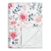 Cobertor de bebê SANDJEST Floral Minky 76x102cm para meninos e meninas