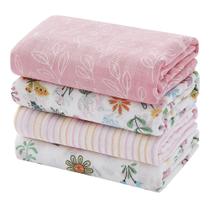 Cobertor de bebê Softan Swaddle, pacote com 4 flores de 120 x 120 cm