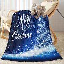 Cobertor de bebê SUPLUCHOM Merry Christmas Blue Tree 75x100cm Cobertor de bebê SUPLUCHOM Merry Christmas Blue Tree 75x100cm
