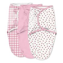 Cobertor de bebê SwaddleMe de 0 a 3 meses, pacote com 3 unidades de algodão Cobertor de bebê SwaddleMe de 0 a 3 meses, pacote com 3 unidades de algodão