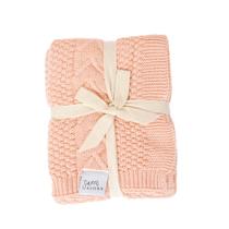 Cobertor de bebê Sweet Acorn Knit Cable Pattern, algodão orgânico