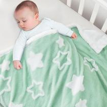 Cobertor de bebê TCOYIWL Reversible Star Jacquard 84x109 cm verde Cobertor de bebê TCOYIWL Reversible Star Jacquard 84x109 cm verde